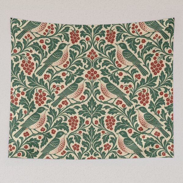 Item preview, Arts and Crafts Bird and Berry Seamless Pattern | Vintage William Morris Repeat Design designed and sold by StickyGuys.