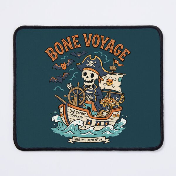Item preview, "Bone Voyage" Skeleton Captain Halloween Nautical Coastal Design designed and sold by Sea Gem.