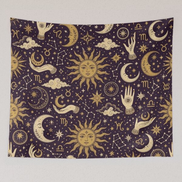 Item preview, Tarot and Zodiac Toile Seamless Pattern | Vintage Celestial Repeat Design designed and sold by StickyGuys.