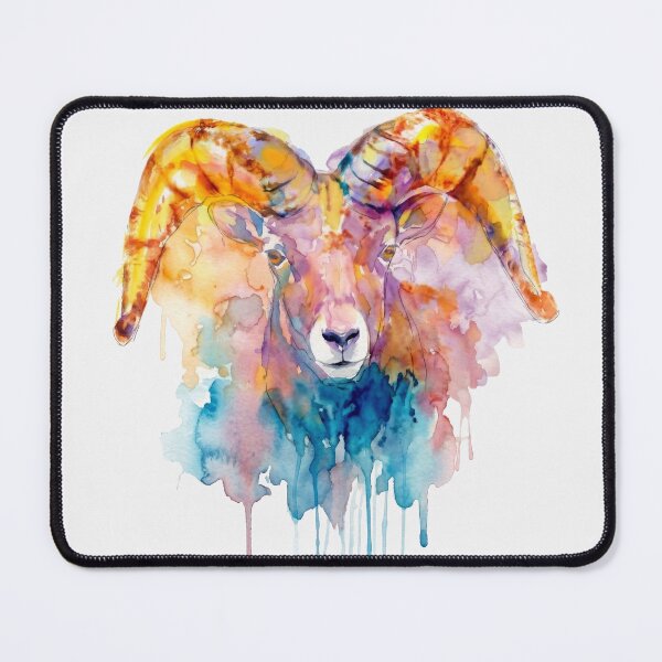Item preview, Bighorn Ram, Golden Horns and Teal Drips designed and sold by caracatita75.