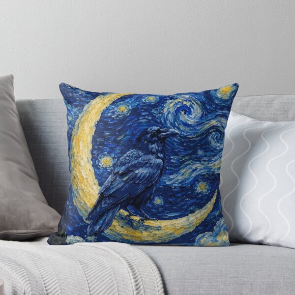 Item preview, Funny Crow Starry Night Painting Cute Moon Stars Boys Girls Kids designed and sold by FurryHavenPH.