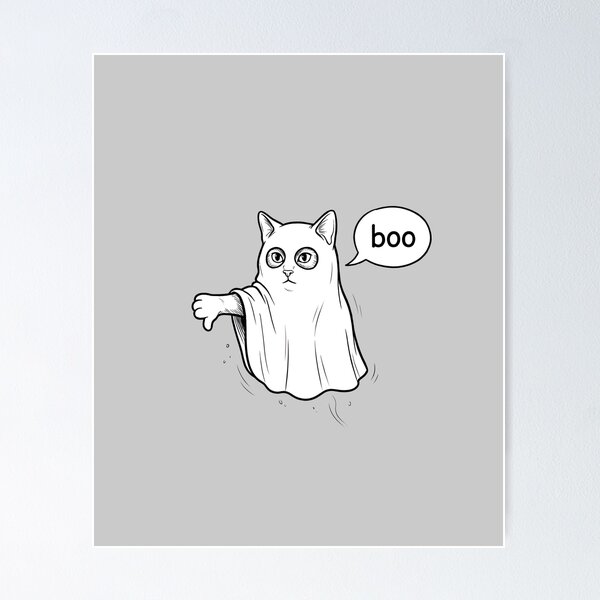 Item preview, Fantasma de la desaprobación del gato Boo designed and sold by MagicTheDog.