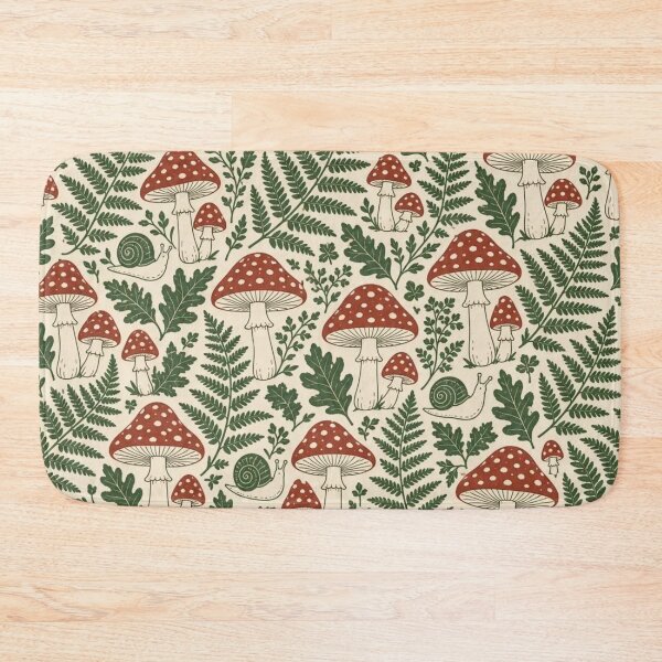 Item preview, Cottagecore Toadstool Forest Seamless Pattern | Vintage Mushroom Repeat Design designed and sold by StickyGuys.
