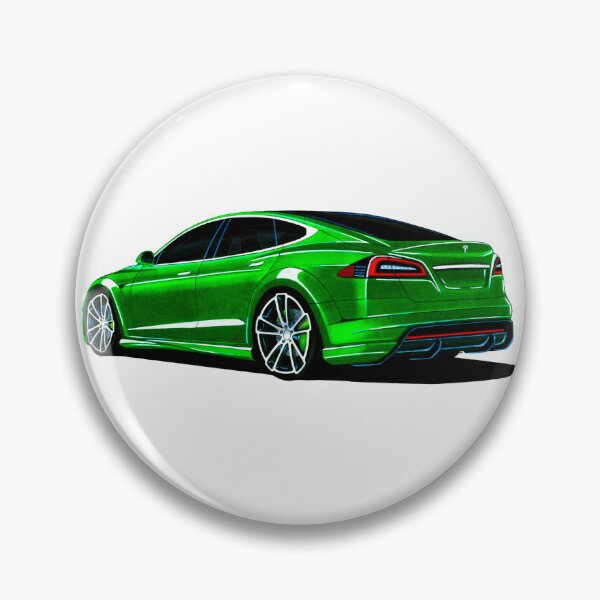 Item preview, Exclusive drawing american popular modified electric car green Model S Plaid designed and sold by Cars23.