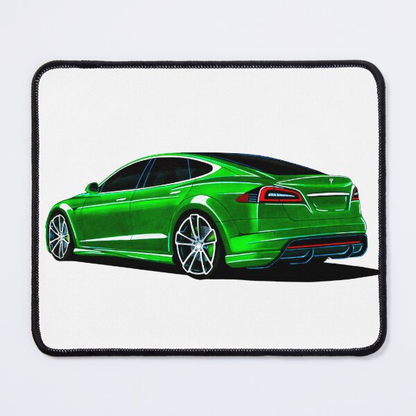Item preview, Exclusive drawing american popular modified electric car green Model S Plaid designed and sold by Cars23.