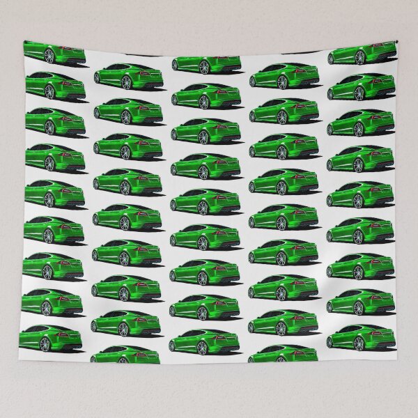 Item preview, Exclusive drawing american popular modified electric car green Model S Plaid designed and sold by Cars23.