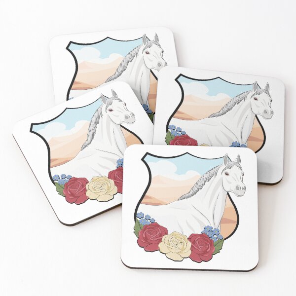 Item preview, An Abbayan horse with flowers in a shield designed and sold by Cheval-de-coeur.