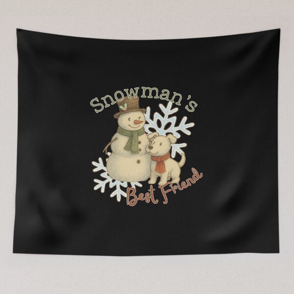 Item preview, Snowman’s Best Friend - Whimsical Winter Dog & Snowman designed and sold by SunandShade.