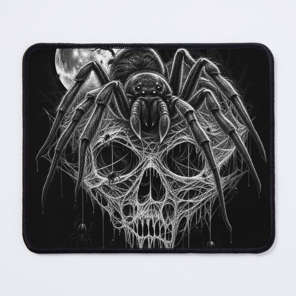 Item preview, Vintage Gothic Spider Skull Horror Black and White designed and sold by wildflux.