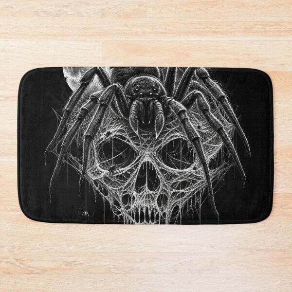Item preview, Vintage Gothic Spider Skull Horror Black and White designed and sold by wildflux.