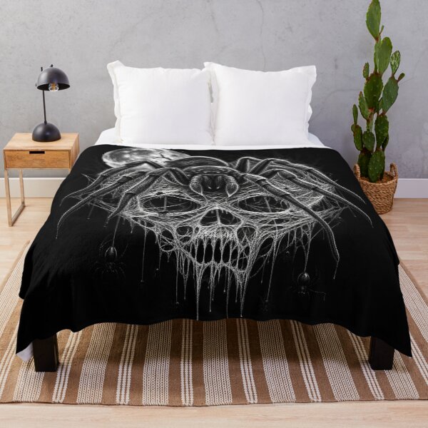 Item preview, Vintage Gothic Spider Skull Horror Black and White designed and sold by wildflux.