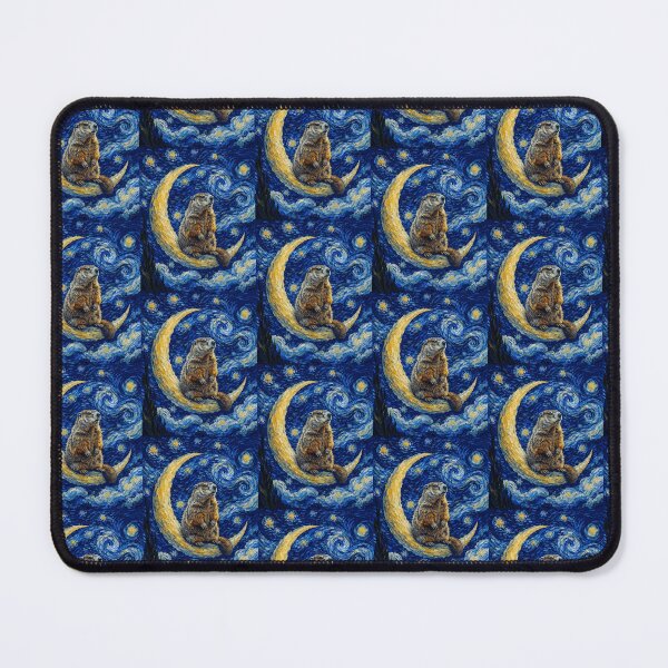 Item preview, Funny Groundhog Starry Night Painting Cute Moon Stars Boys Girls Kids designed and sold by FurryHavenPH.