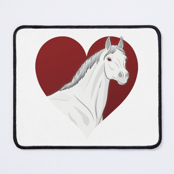 Item preview, An Abbayan horse in front of a red heart designed and sold by Cheval-de-coeur.