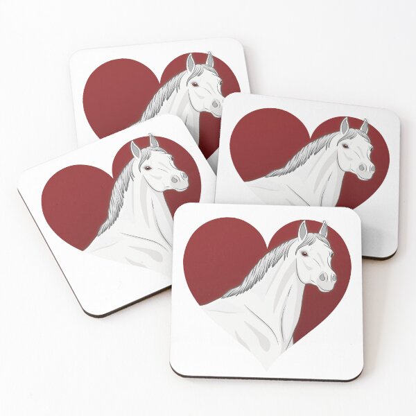 Item preview, An Abbayan horse in front of a red heart designed and sold by Cheval-de-coeur.
