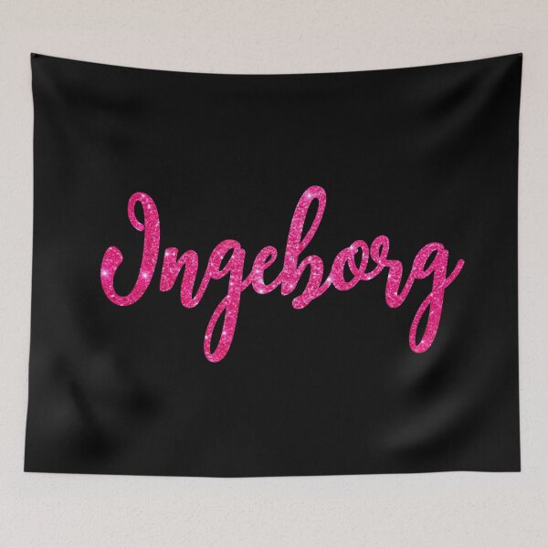 Item preview, Ingeborg Hot Pink Sparkly Personalised Name Design designed and sold by CamilasPrints.