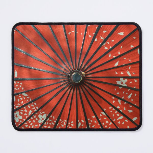 Item preview, Red Japanese Wagasa Umbrella Blossom Pattern designed and sold by MiraNadaPrints.