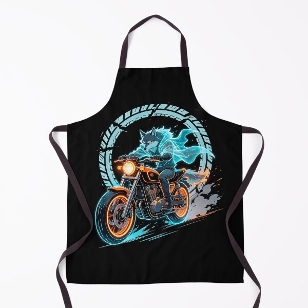 Item preview, Neon Wolf Biker - Cyberpunk Motorcycle Mascot Art designed and sold by Raloel Art.