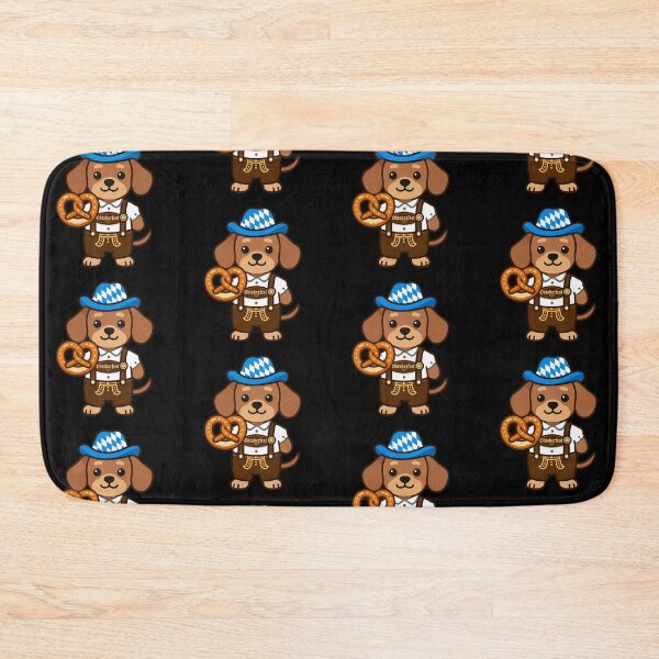 Item preview, Cute Bavarian Dog in Lederhosen with Pretzel designed and sold by PMTaurus.
