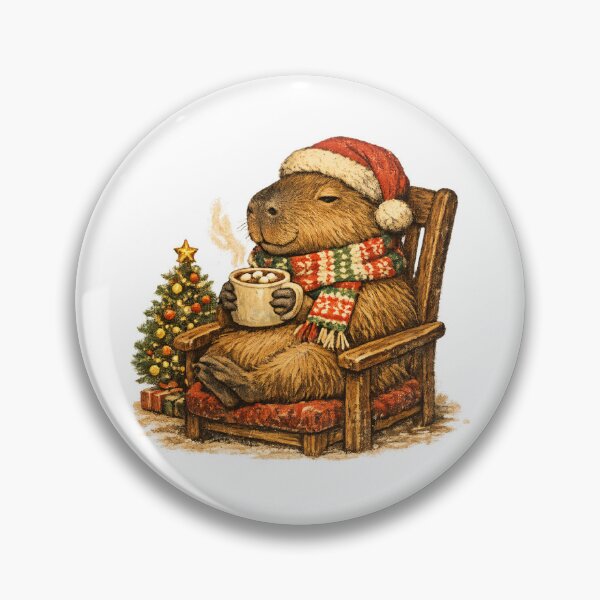 Item preview, Cozy Capybara Christmas Hot Cocoa Retro 1970s Gift  designed and sold by Artycom.