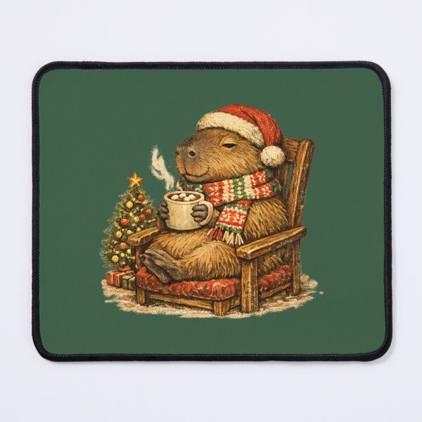 Item preview, Cozy Capybara Christmas Hot Cocoa Retro 1970s Gift  designed and sold by Artycom.