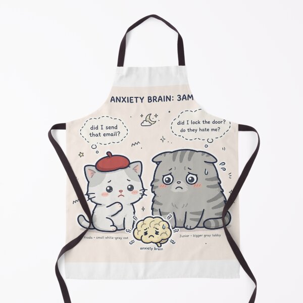 Item preview, Anxiety Brain 3AM Cute Cat - Kawaii Overthinking Kitten Mental Health designed and sold by MAISON SYLVIE.