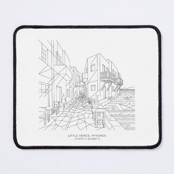 Item preview, Mykonos Greece Line Art designed and sold by OzzFrequency.