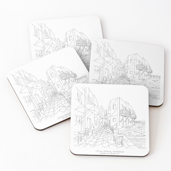 Item preview, Mykonos Greece Line Art designed and sold by OzzFrequency.