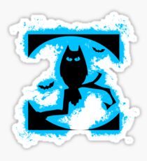 Bat halloween lightblue and black silhouette Sticker