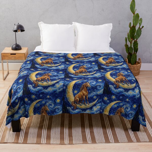Item preview, Funny Horse Starry Night Painting Cute Moon Stars Boys Girls Kids designed and sold by FurryHavenPH.