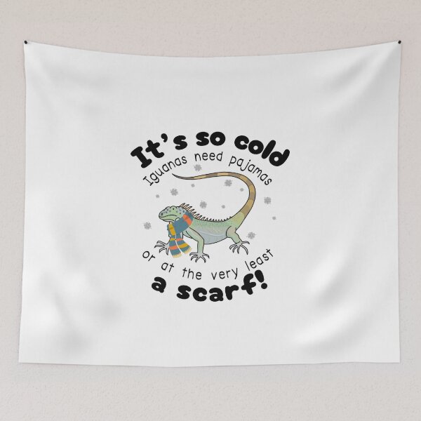 Item preview, Funny Iguana – It’s So Cold Iguanas Need Pajamas (Or At Least a Scarf) designed and sold by SunandShade.