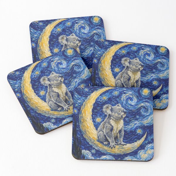 Item preview, Funny Koala Starry Night Painting Cute Moon Stars Boys Girls Kids designed and sold by FurryHavenPH.