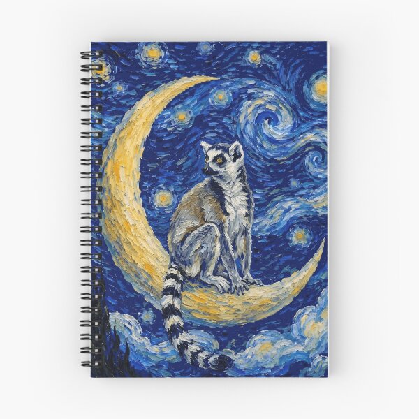 Item preview, Funny Lemur Starry Night Painting Cute Moon Stars Boys Girls Kids designed and sold by FurryHavenPH.