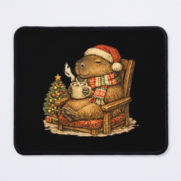 Item preview, Cozy Capybara Christmas Hot Cocoa Retro 1970s Gift designed and sold by Artycom.