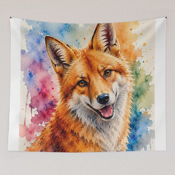 Item preview, Fox as a colorful aquarium designed and sold by Steffani Lehmann.