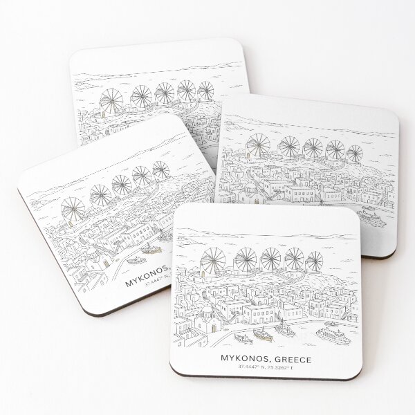Item preview, Mykonos Greece Line Art designed and sold by OzzFrequency.