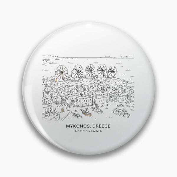 Item preview, Mykonos Greece Line Art designed and sold by OzzFrequency.
