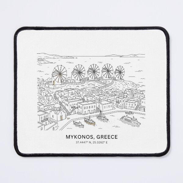 Item preview, Mykonos Greece Line Art designed and sold by OzzFrequency.