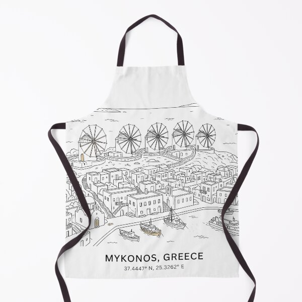 Item preview, Mykonos Greece Line Art designed and sold by OzzFrequency.