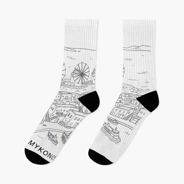 Item preview, Mykonos Greece Line Art designed and sold by OzzFrequency.