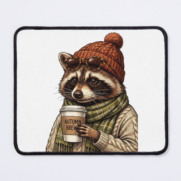 Item preview, Raccoon Autumn Brew Coffee designed and sold by Tiffany Roy.