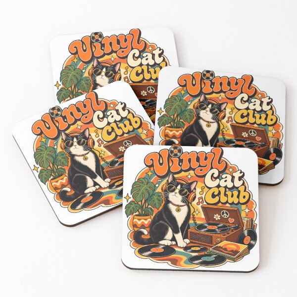 Item preview, Retro Vinyl Cat Club 70s Aesthetic designed and sold by Retro Whiskers.