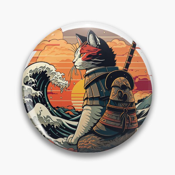 Item preview, Samurai Cat Vs The Great Wave | ⭐⭐⭐⭐⭐ designed and sold by depari22.