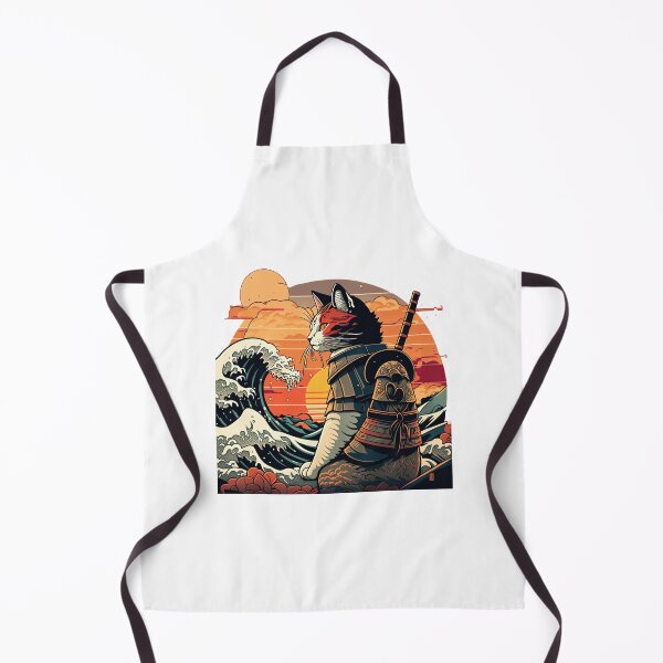 Aperçu de l'œuvre Samurai Cat Vs The Great Wave | ⭐⭐⭐⭐⭐ créée et vendue par depari22.