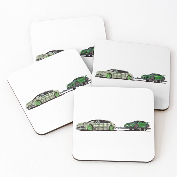 Item preview, Exclusive drawing futuristic team Panamera Turbo S E-Hybrid Sport Turismo transporter green 911 Turbo S Type 991 designed and sold by Cars23.