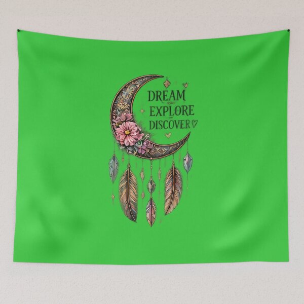 Item preview, Floral Crescent Moon Dreamcatcher Vintage Art designed and sold by FABIOLA1970.