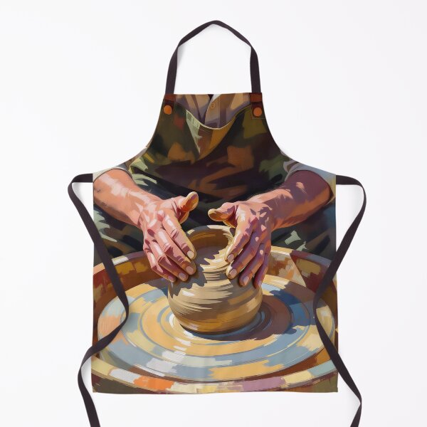 Item preview, A close-up plein air painting of a potter's hands designed and sold by Ponted.