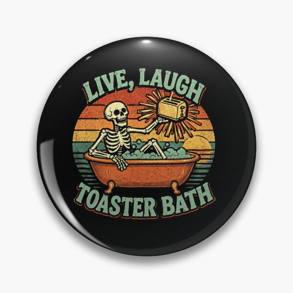 Item preview, Live, Laugh Toaster Bath Dark Humor Sarcastic Skeleton Joke designed and sold by SkeletonsDanger.