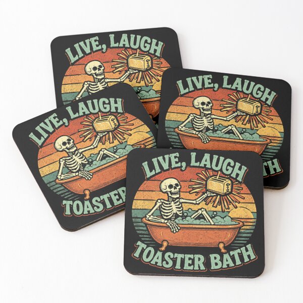 Item preview, Live, Laugh Toaster Bath Dark Humor Sarcastic Skeleton Joke designed and sold by SkeletonsDanger.