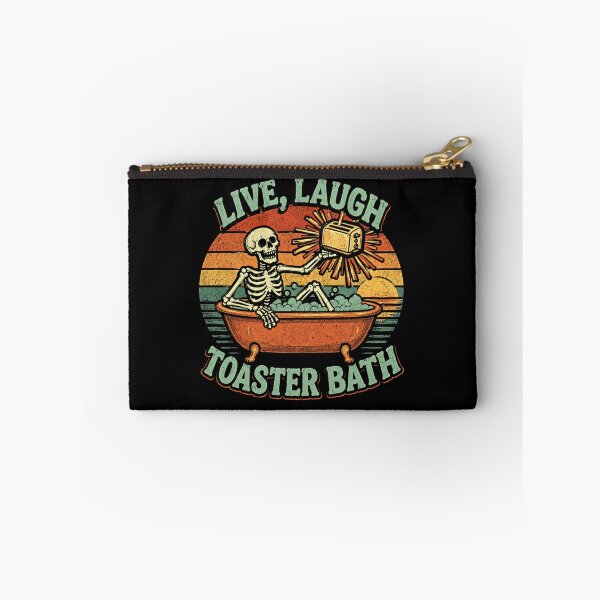 Item preview, Live, Laugh Toaster Bath Dark Humor Sarcastic Skeleton Joke designed and sold by SkeletonsDanger.