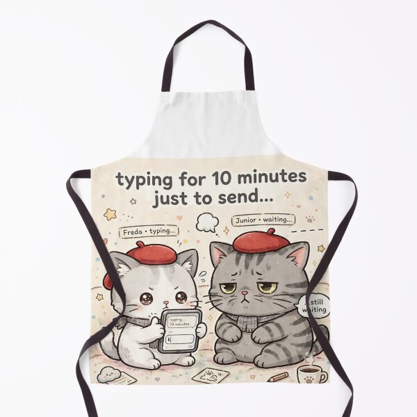 Item preview, Typing For 10 Minutes Just To Send K - Relatable Kawaii Cat Texting Meme designed and sold by MAISON SYLVIE.